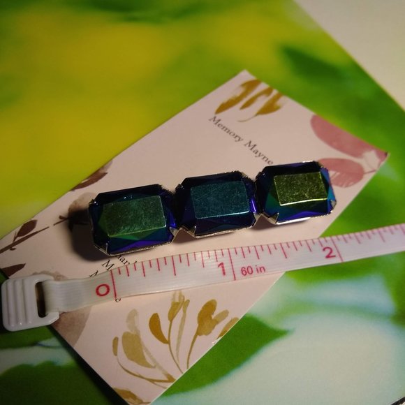 vintage 80s 3 piece iridescent oil slick layering necklaces brooch set - Picture 12 of 12